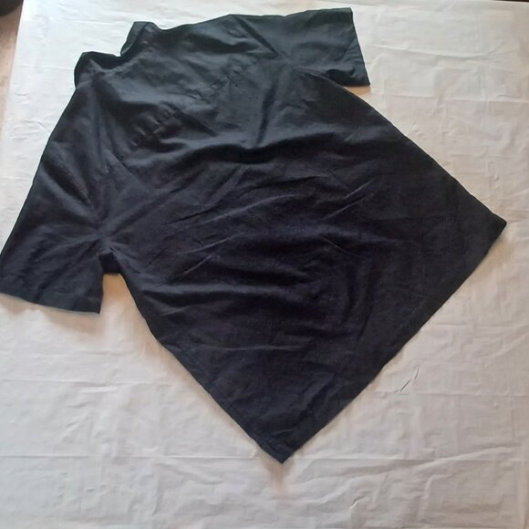 NWT GAP Mens Black L Cotton Blend Short Sleeve Button Down Collared Shirt - Picture 5 of 8